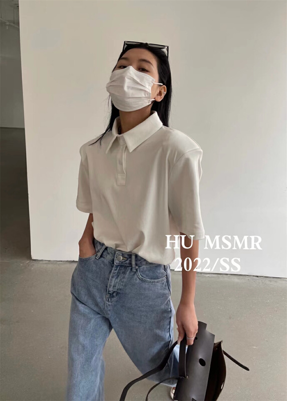 New year in early spring! [Hu] niche design solid color short sleeve T-shirt ys1-6516# zyh