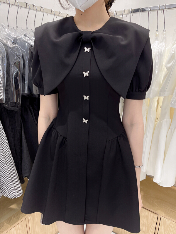 [Yunxiang (formerly in style & MC)] French high-grade bow Lapel waist dress 378# WPL