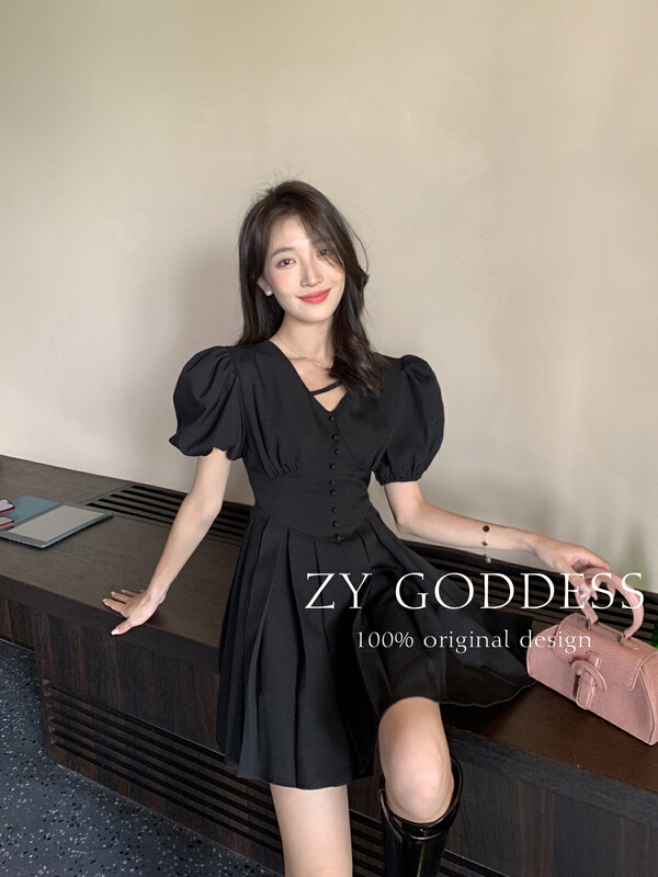 [ZY] gentle wind short Pleated Dress 68328# ozq