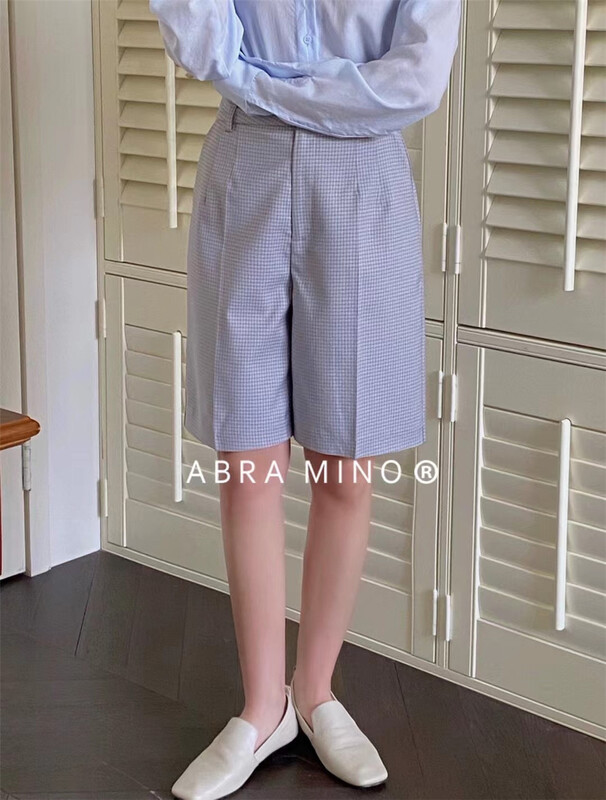 [Abra] Korean Plaid loose five point casual shorts 89310# XJ