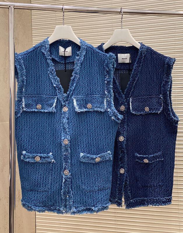 New year in early spring! [believe] light luxury and small fragrance accent cowboy vest (only sell vest) bl61087# cqw