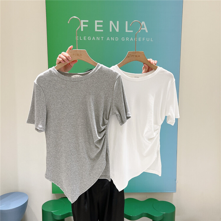 [fenla] irregular niche design Short Sleeve T-shirt 5599# XYJ
