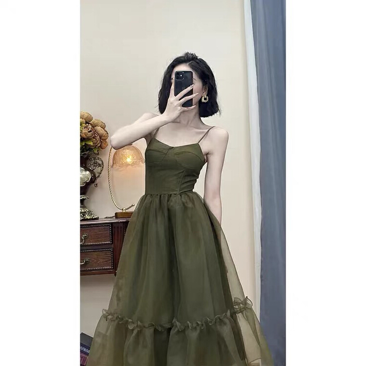 [L.L studio] gentle wind forest series mesh sling dress 7651# PCZ