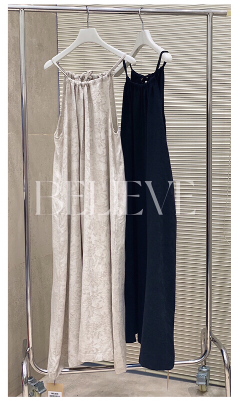 [believe] Neng SA Neng Ya imported linen exquisite jacquard shoulder cut dress bl15252# cqw