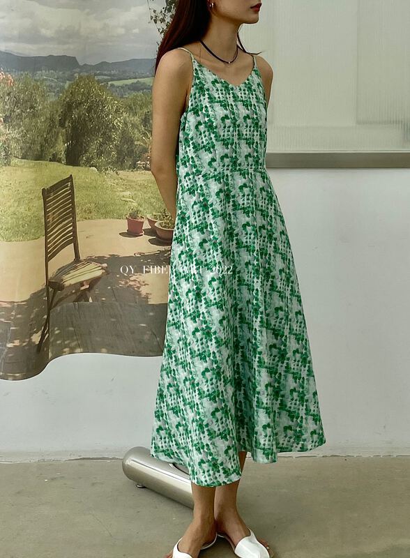New in early summer! [QY fiber art] Korean simple suspender dress 55929# CSX