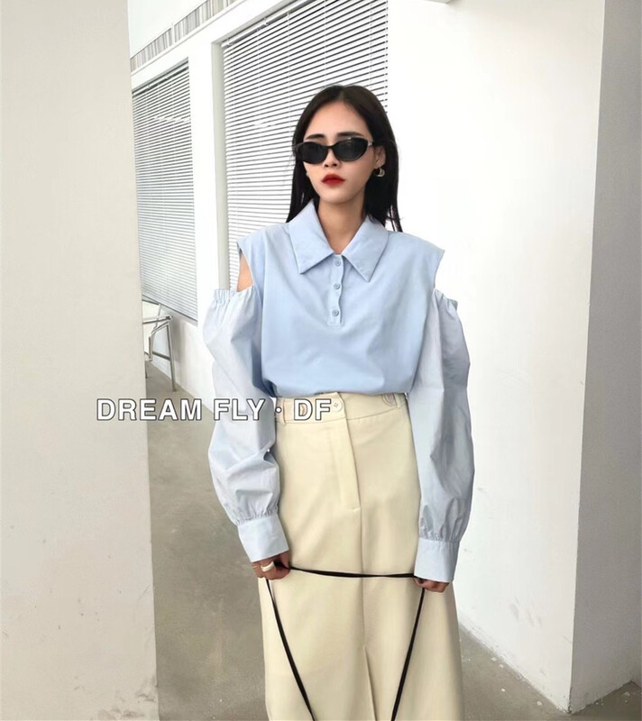 New year in early spring! [dream fly] Korean minority off shoulder shirt 61039# XJ