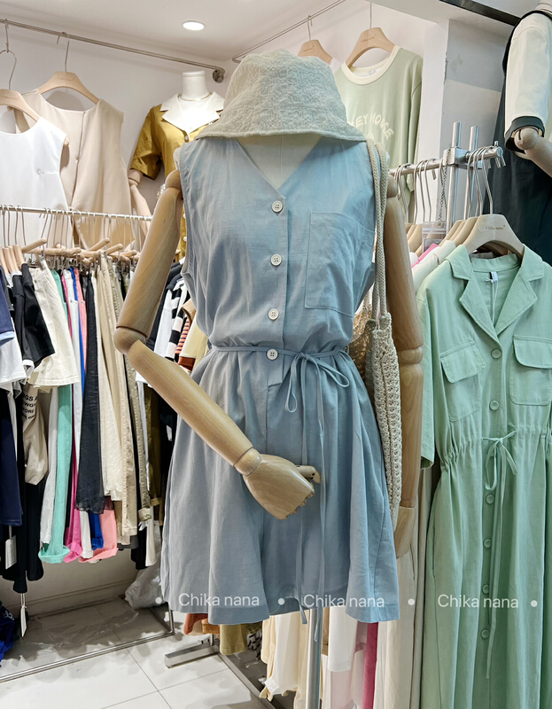 New in early summer! [Yi Jia Yi] Korean casual sleeveless one-piece pants (only one-piece pants) 2263# cqw