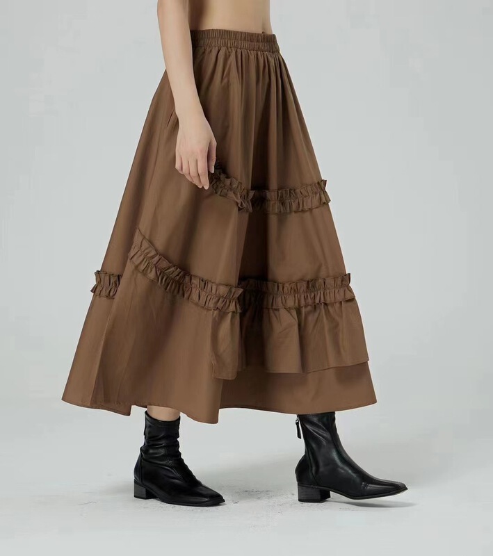 New year in early spring! [size] simple thin foreign style skirt with fungus edge 65688# LSW