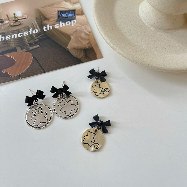 [inside] Korean retro bear simple fashion earrings r1457# zxl