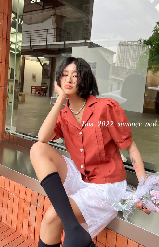 [this] Korean college style age reducing versatile shirt kt479# CSX