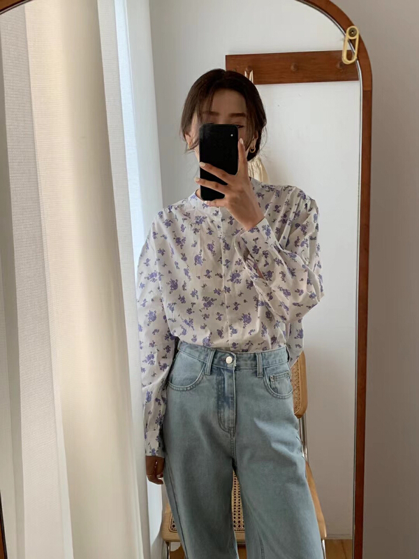New year in early spring! [Tn] Korean floral Round Neck Shirt c2281# cqw