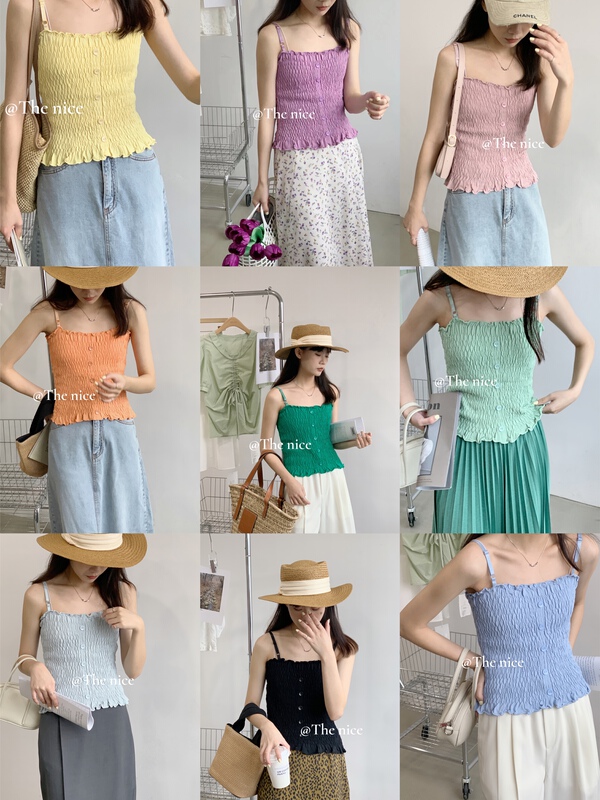 New in early summer! [the nice] sweet and spicy French design vest / sling 00256# hjy