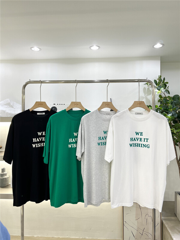 New in early summer! [z61 # printed round sleeve T-shirt]