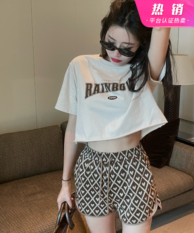 [t-too] comfortable and versatile love casual shorts 135981# LSL