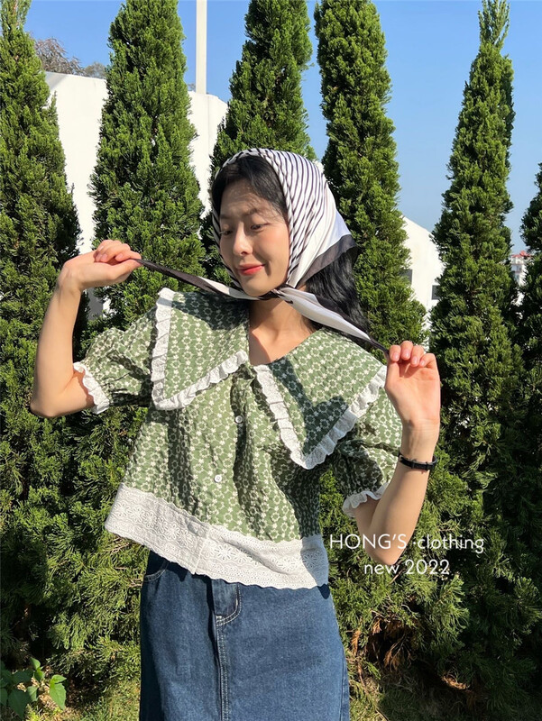 【HONG』S】單排扣拼色時尚襯衫  2692#  LL