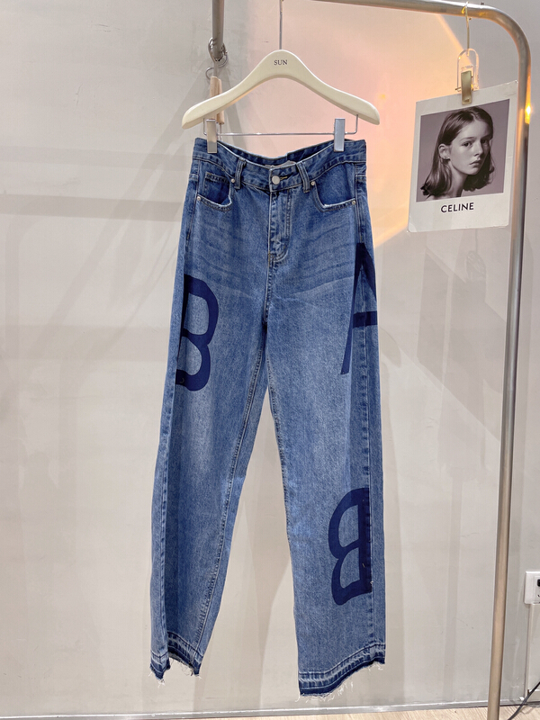 [sun] Korean slim AB wide leg jeans nzk2039# lwy