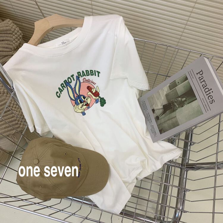 Original price 32.71! [one seven] Bugs Bunny Casual Short Sleeve T-shirt 6852# XYY
