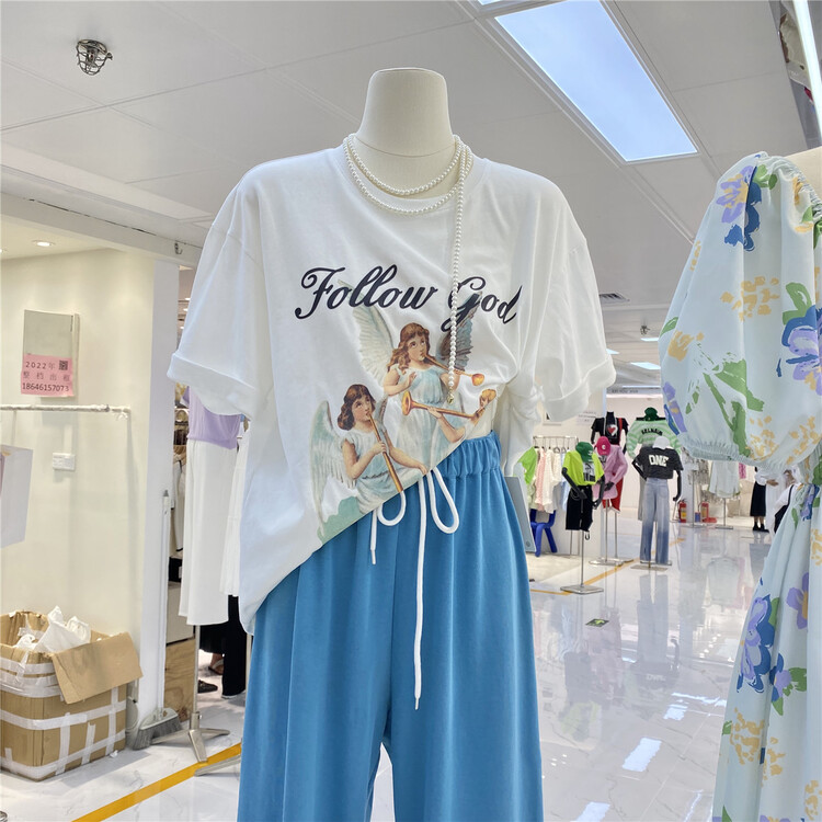 [HS customized in Korea] Korean casual Angel printed short sleeve T-shirt ys1-9893# hjy