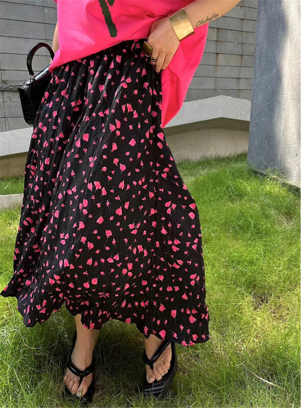 [keep] Korean floral pleated skirt 7796# WTT
