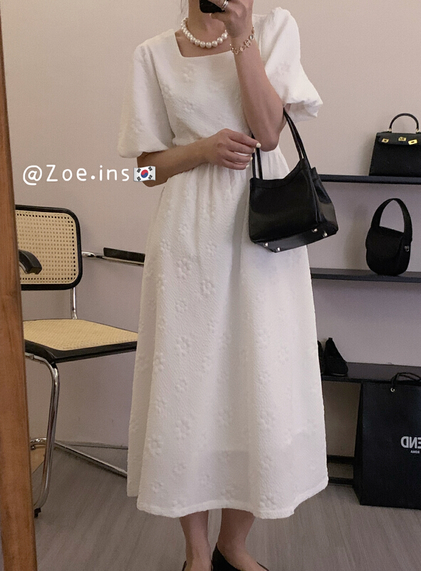 [Zoe Zoe] Korean version square neck slim dress c261# L