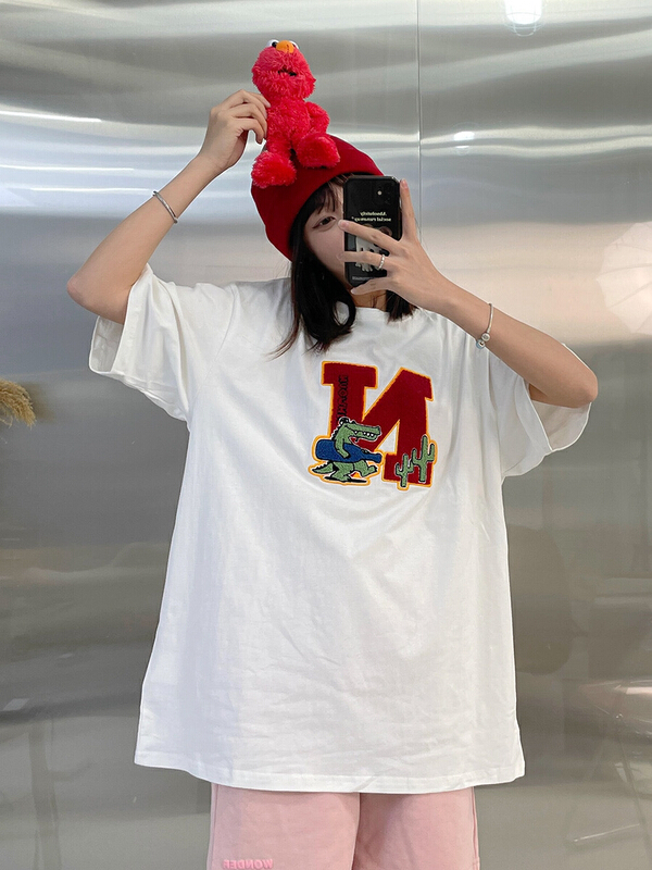 [lab eeda] letter couple loose round neck Casual Short Sleeve T-shirt 3044# ozq
