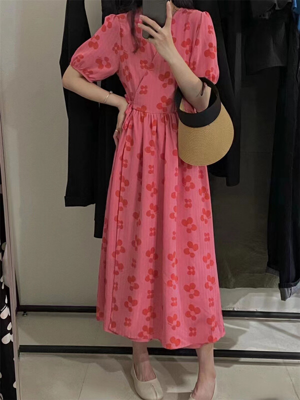 [Yunsheng] V-neck one piece temperament dress d6689# L