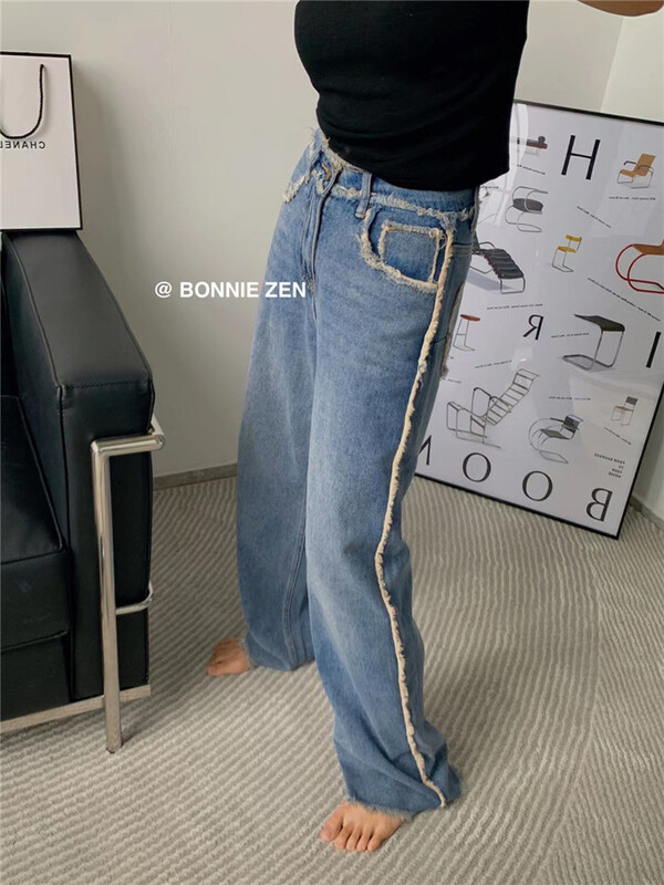 New in early summer! [Bonnie] Korean simple color matching jeans 2252# XYJ