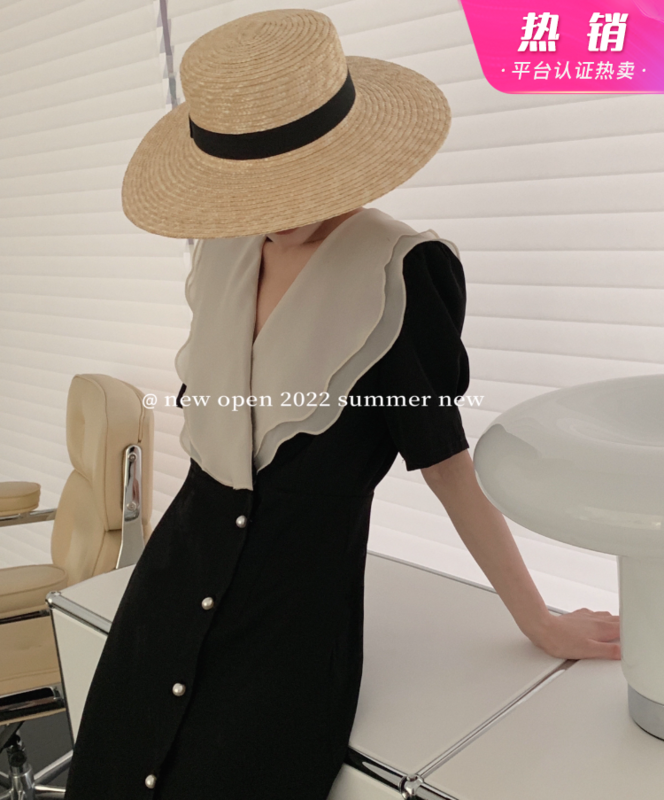 [new open] single breasted large lapel dress hl22895# zxl