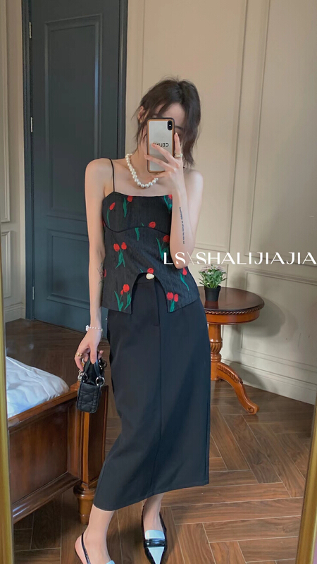 【 LS 】 French temperament medium length versatile skirt 8326# WPL