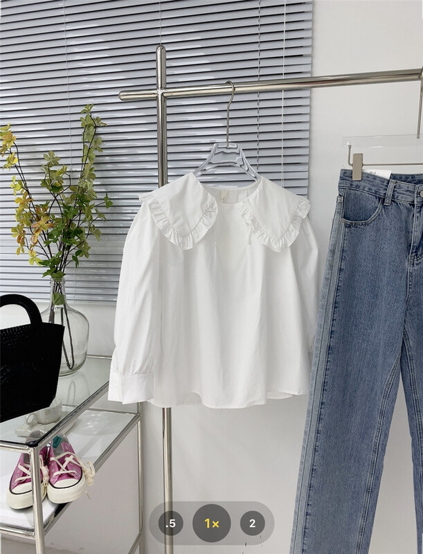 goods in stock! New in early summer! [C oni] Korean doll neck bubble sleeve sweet thin shirt c225-518222# lwy