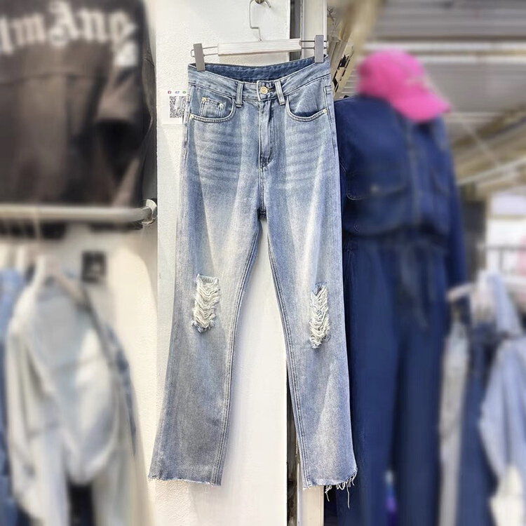 New year in early spring! 【 Rebecca 】 Korean fashion tattered versatile jeans 2278\cl