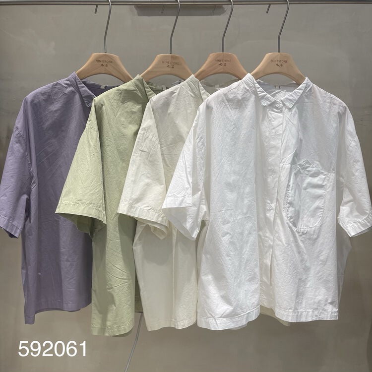 [fabric] Korean single breasted comfortable shirt 592061# L