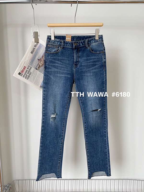 Original price 100.39! New in early summer! [Wawa] Korean slim casual versatile elastic jeans 006180# ozq