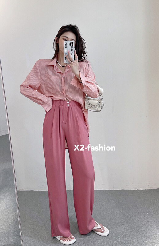 [x2] straight tube loose wide leg casual pants 8866# ozq
