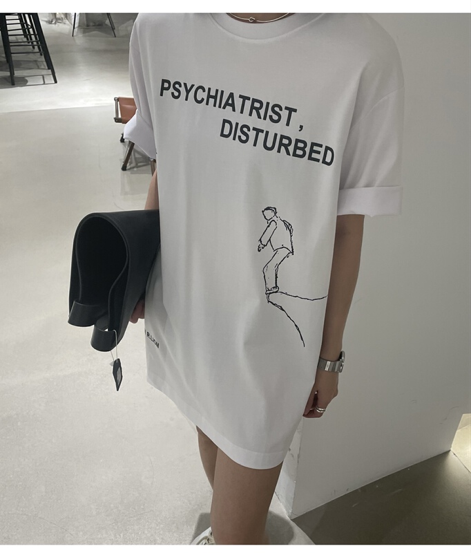 [WP / Yinuo] loose and versatile letter short sleeve T-shirt d792# zxl