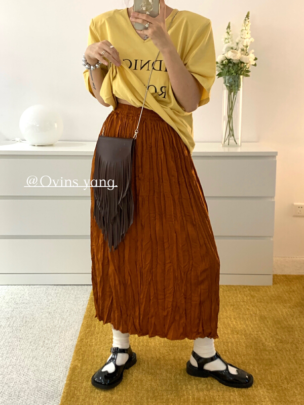 [ovinsyang] versatile wrinkled skirt 8672# WTT