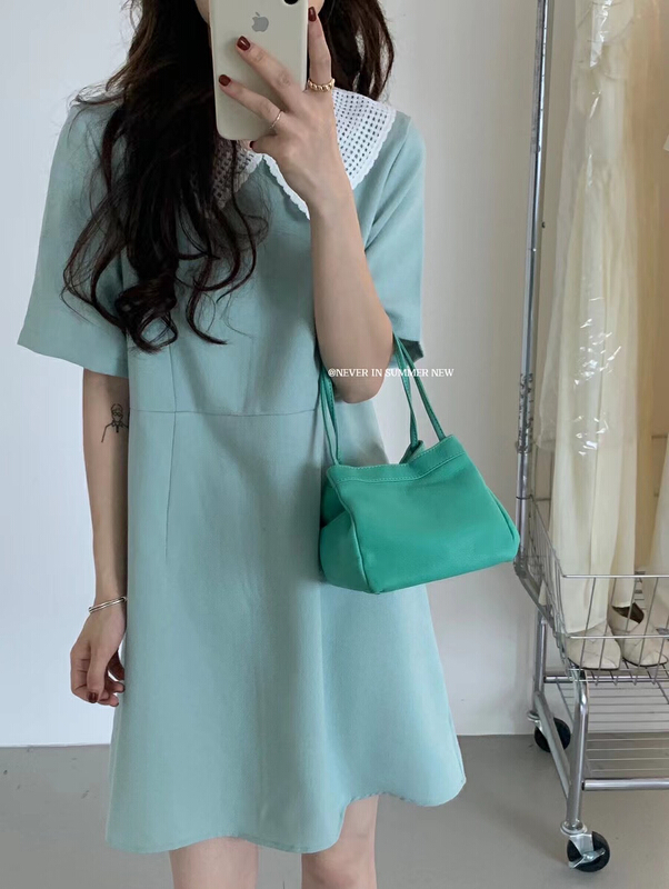 [Jin. C] Korean lady doll neck dress h3087# XYY