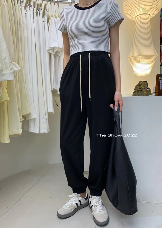 Original price 77.83! [the show] simple and versatile sports Leggings lace up casual pants 60219# CLS