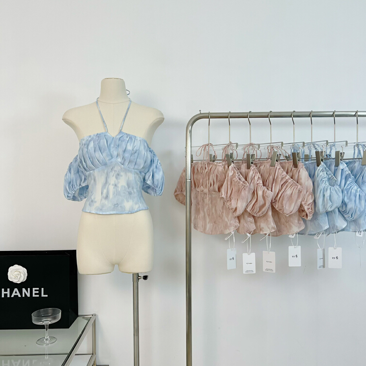 [rasion] sweet and spicy sexy neck and off shoulder chiffon shirt 6168# LSL