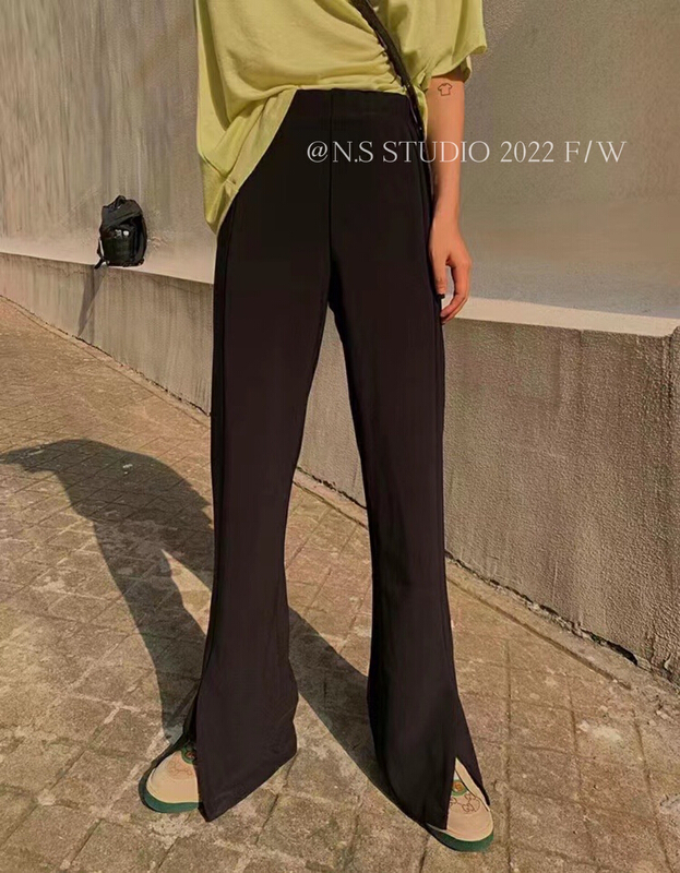 New year in early spring! [N.S] temperament versatile elastic waist thin split trousers 82212# WPL