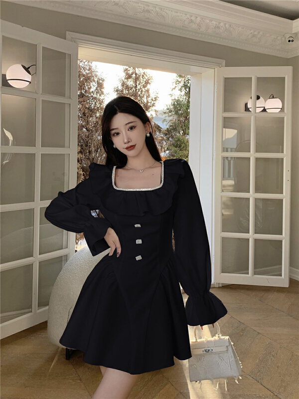 New year in early spring! [RM. HH] small slim square neck dress 9111# ozq