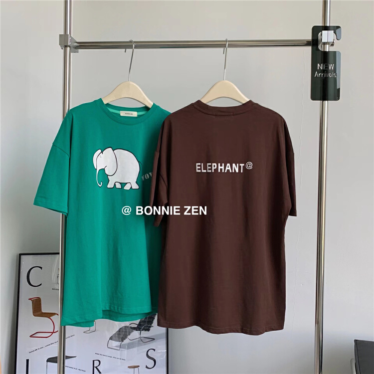 New in early summer! [Bonnie] elephant fashion printed short sleeve T-shirt 2286# XYJ