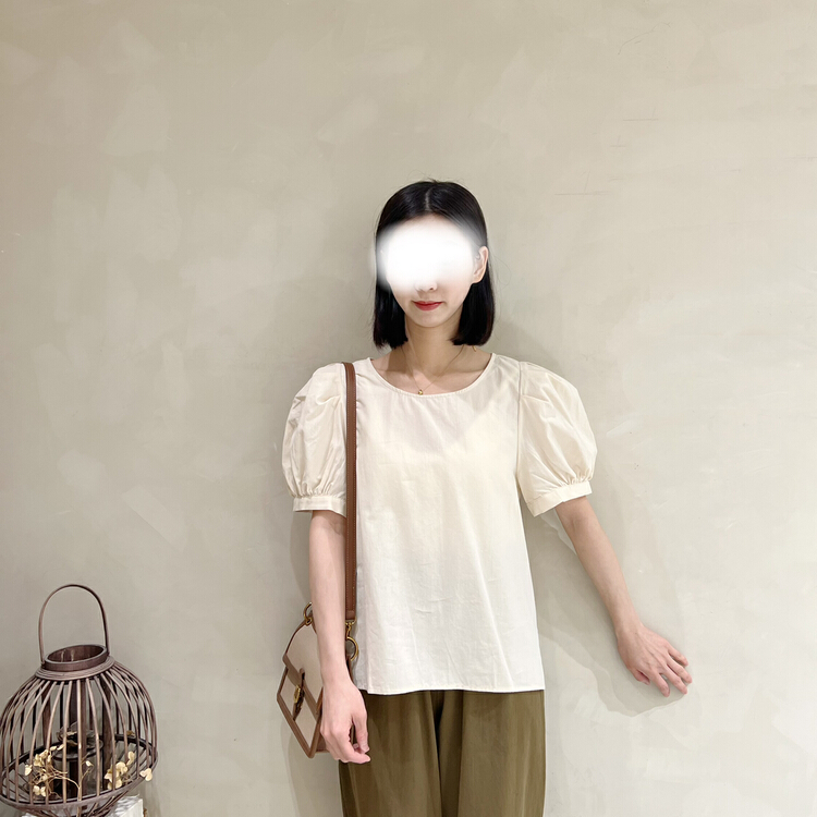 [I look] simple and versatile solid color Crew Neck Shirt xk12011# zjy