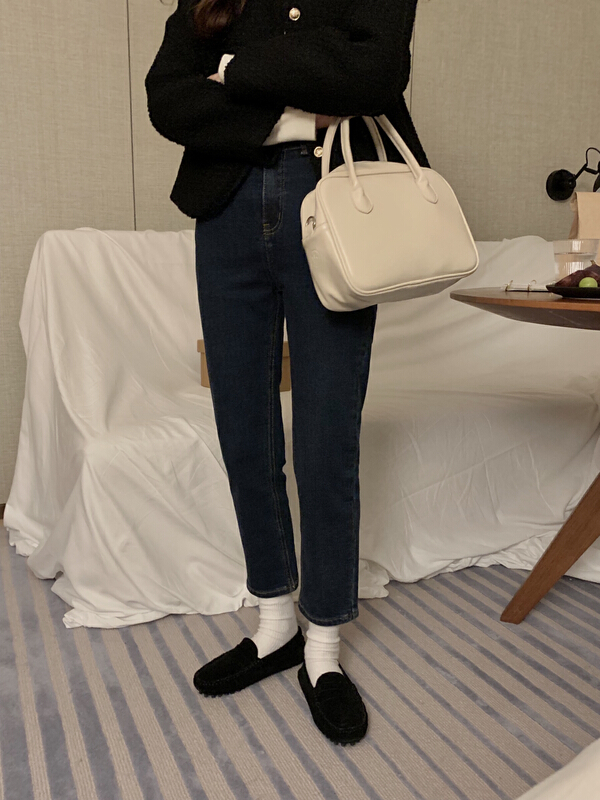 Original price 101.92! Early winter NEW! [T.G] Korean version straight tube loose cropped jeans 16360# cqw