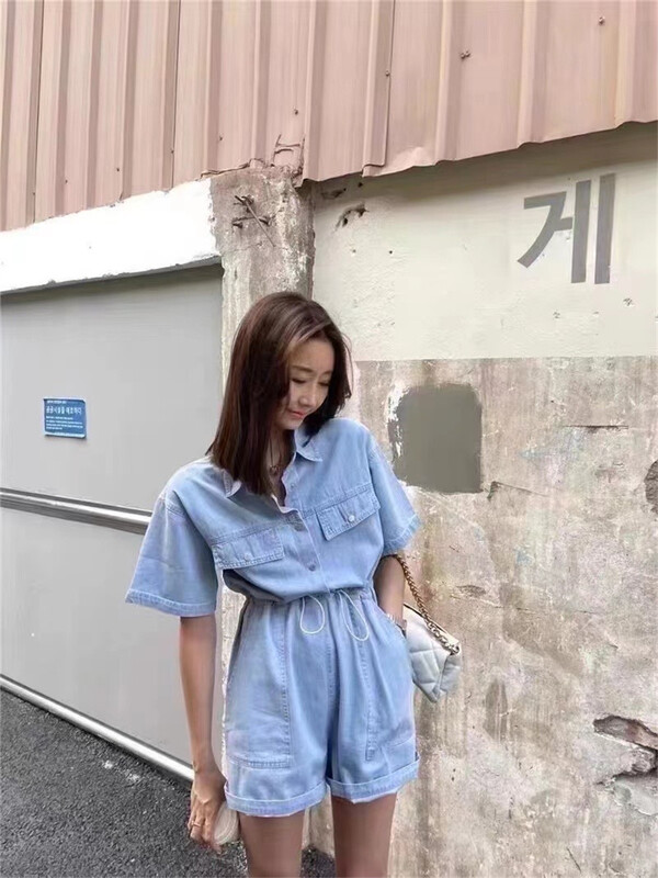 [clothes and jeans] Korean casual waist closing denim Jumpsuit 3666# hjy