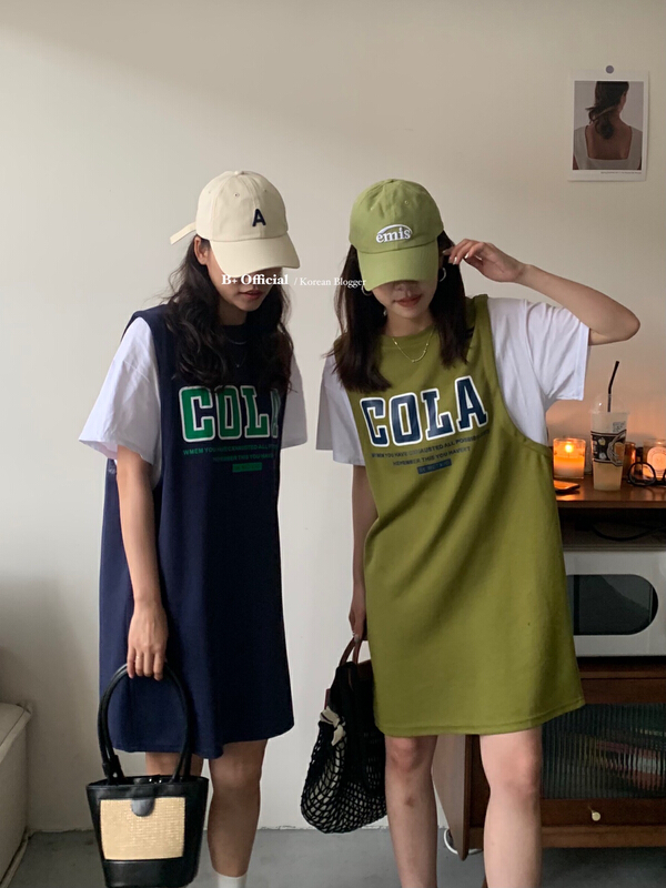 [B plus] fake two piece stitched casual dress 22-9429-2# HBx