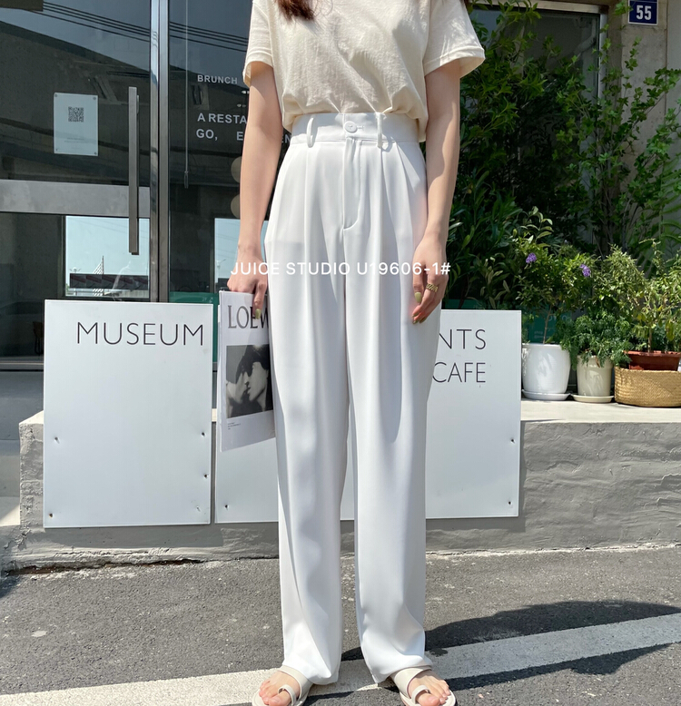 New in early summer! [juice] Korean version of versatile loose and thin mopping trousers u19606-1# ll