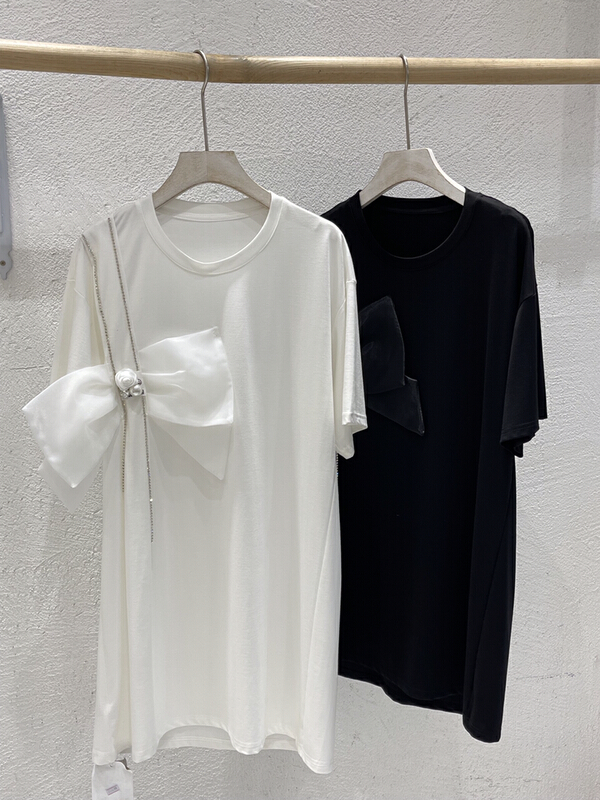 [JSM] Korean minority design bow tie T-shirt dress jsm-8860# LSL