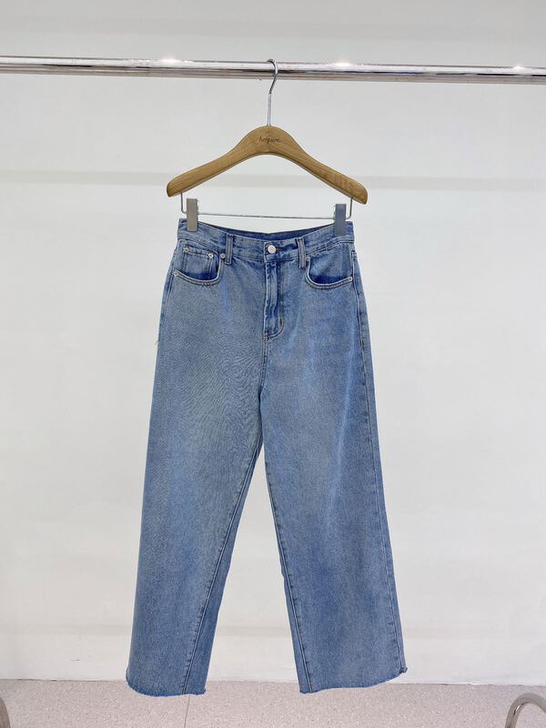 [hempure] diagonal split wide leg jeans s21240145# jhy