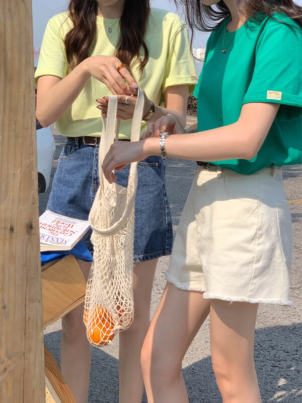 New in early summer! [miss sumey millet] Korean version simple and comfortable net color short sleeve T-shirt 2391# HBx
